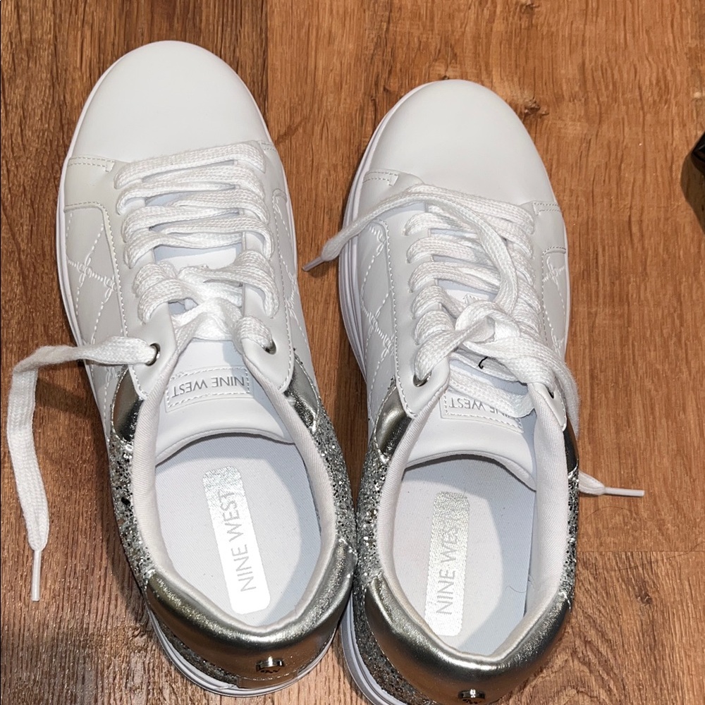Nine West Women's Sneakers in White and Silver NWOT